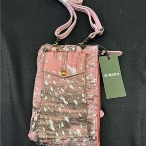 Myra Bag Pink and Brown Crossbody